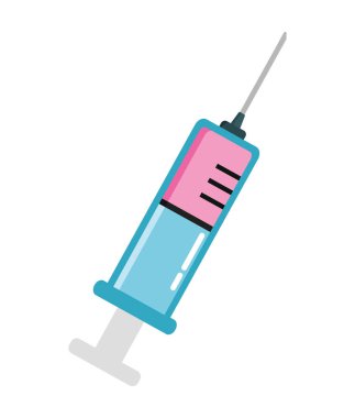 Aşı Şişesi Tıbbi Şırınga simgesi izole edildi