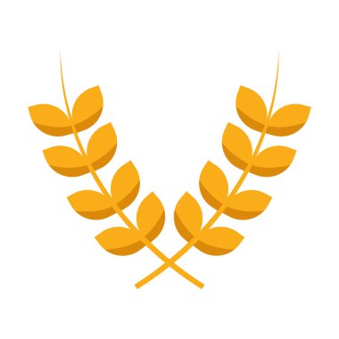 Buğday başağı simgesi izole edilmiş vektörü