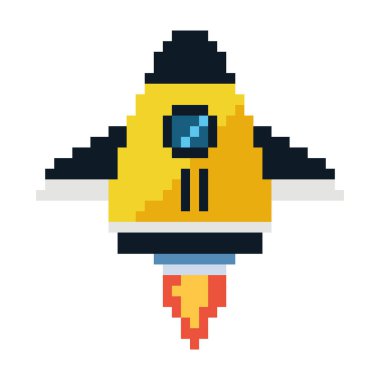 Savaş gemisi pikselleri izole edilmiş simge