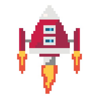 Savaş gemisi piksel teknolojisi izole edilmiş simge