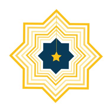 İslami yıldız tasarımı simgesi izole edildi