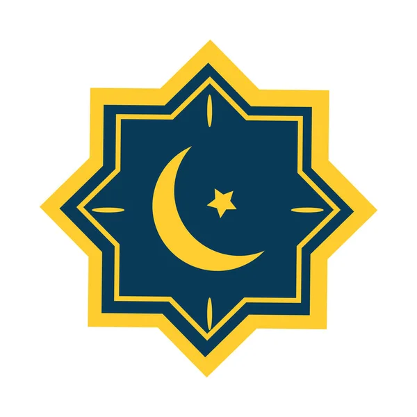 Islamische Sterne Und Mond Isolierte Ikone — Stockvektor