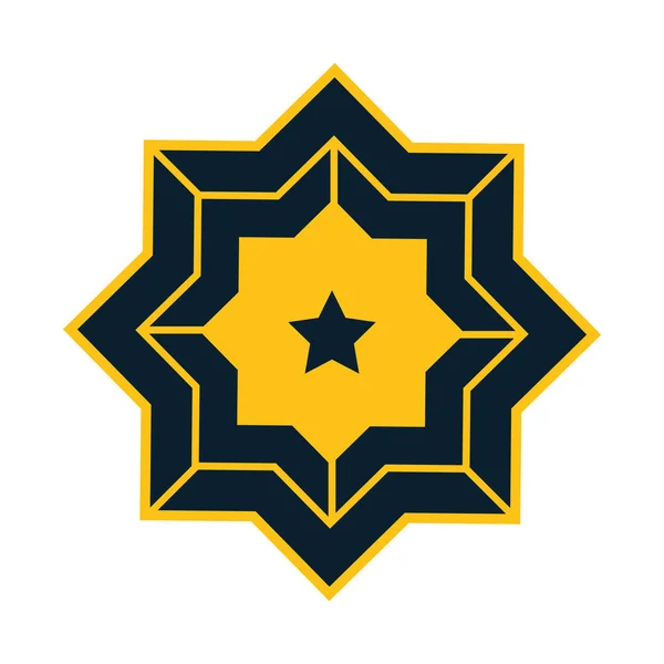 Islamska Gwiazda Arabeska Odizolowana Ikona — Wektor stockowy
