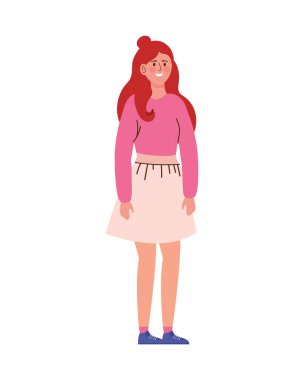 Uzun saçlı kadın ikon vektörü