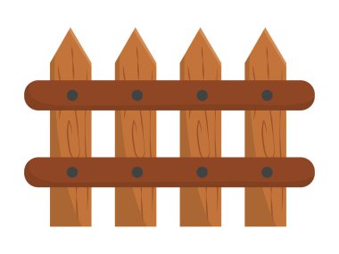 Bahçe ahşap çit kırsal simgesi izole