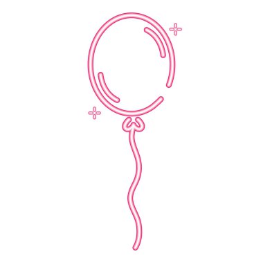 Helyum neon balon simgesi izole edildi