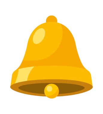 Altın çan izole edilmiş yerleşim simgesinde asılı