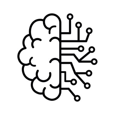 profil beyni yapay izole simgesi