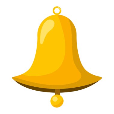 Altın çan izole edilmiş simge tasarımında asılı
