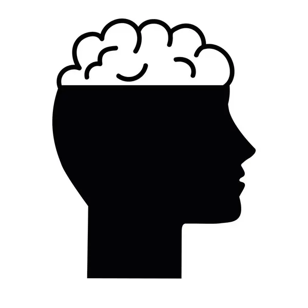 Profile Brain Human Head Isolated Icon — Stock Vector
