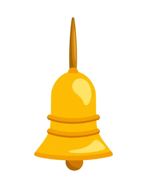 Goldene Glocke Hängende Illustration Symbol Isoliert — Stockvektor