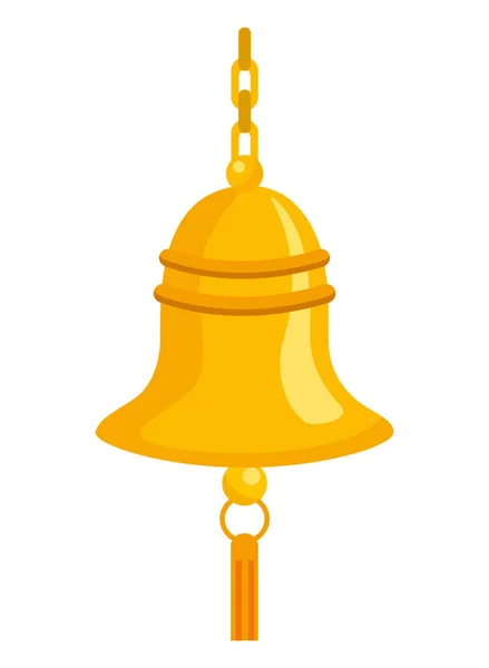 Golden Bell Hanging Illustration Design Icon — Stock Vector