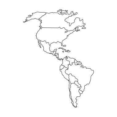 Amerika haritası doğrusal tasarımı izole edilmiş simge