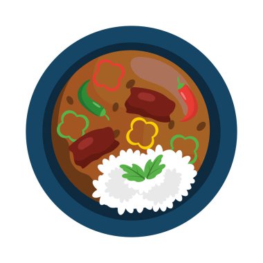 Hint yemekleri lezzetli izole edilmiş ikon