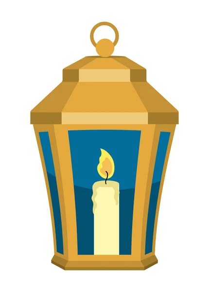 Golden Ramadan Lamp Arabian Isolated Icon — Stock Vector