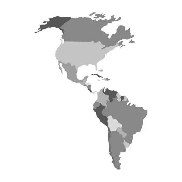 Mappa America Icona Monocromatica Isolata — Vettoriale Stock