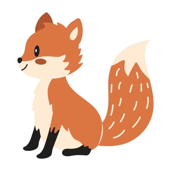 秋季动物狐狸图标隔离 — 图库矢量图片