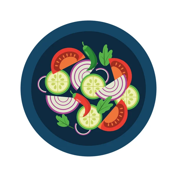 Hint Yemeği Salatası Izole Edilmiş Ikon — Stok Vektör