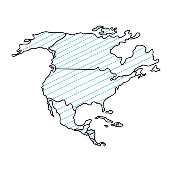 Amérique Carte Icône Isolée Nord — Image vectorielle