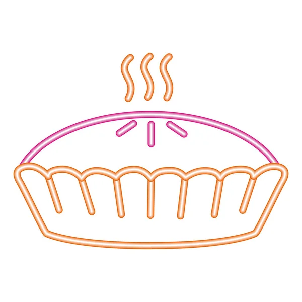 Neon Party Birthday Cake Fresh Icon Isolated — Stock Vector