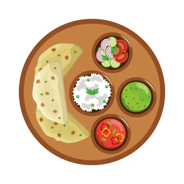 Indian Food Fresh Isolated Icon — Stock Vector