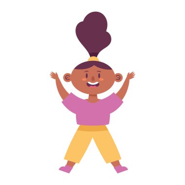 kız konuşuyor ve atlama vektörü izole edildi