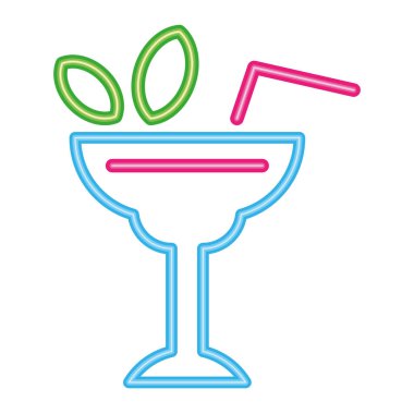 neon kokteyl cam tasarım vektörü izole edildi