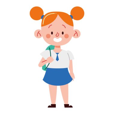 Sırt çantası vektörüyle okula dönen öğrenci