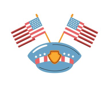 ABD işçi bayramı polis başlığı vektörü izole edildi