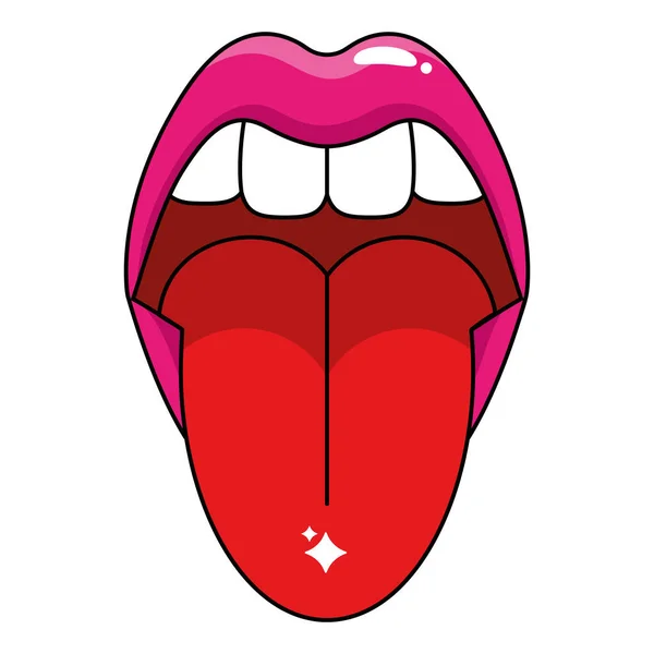 用舌头把病媒分离出来的口腔艺术 — 图库矢量图片
