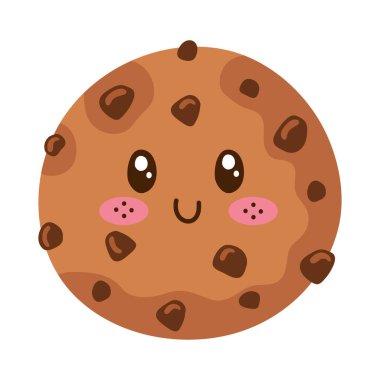 Kurabiye kawaii yemek şirin vektör izole