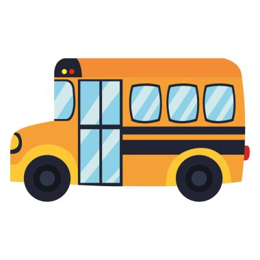 öğrenciler otobüsü karikatür izole simgesi