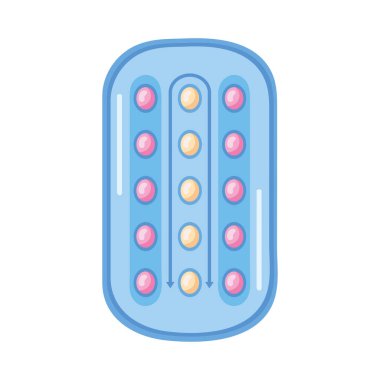 Doğum kontrol hapları vektörü izole edildi