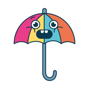 hava durumu çizgi film karakteri şemsiyesi izole edilmiş simge