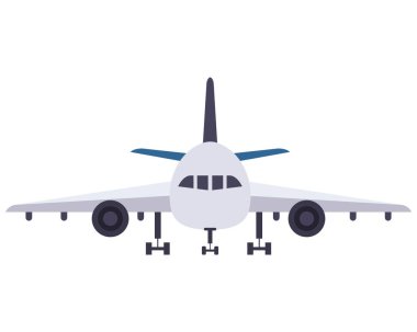 Uçak yolculuğu ön görünümü izole edilmiş simge