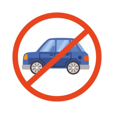 otomobilsiz gün yasağı işareti vektörü izole