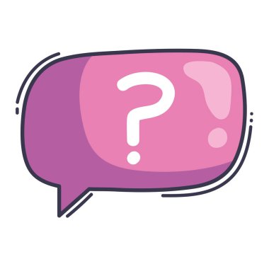 Sorgulama işareti iletisi olan konuşma balonu izole edilmiş simge