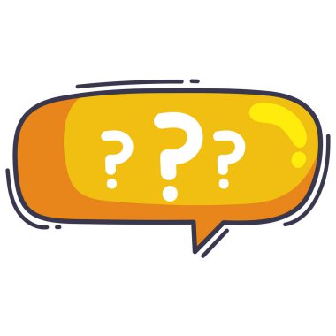 Sorgulama işareti tasarım simgesiyle konuşma balonu