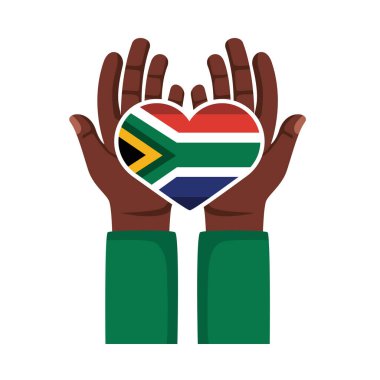 Kalp bayrağı vektörüyle izole edilmiş miras günü.