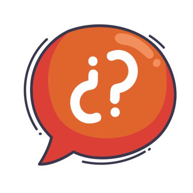 Sorgulama işareti resimli konuşma balonu