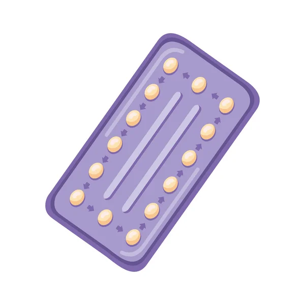 Píldoras Anticonceptivas Ilustración Vector Aislado — Vector de stock