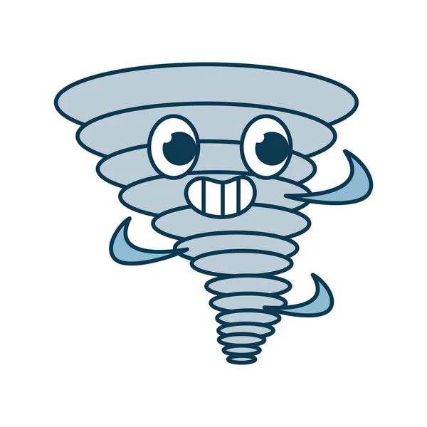 Wetter Cartoon Figur Tornado Isoliert Symbol — Stockvektor