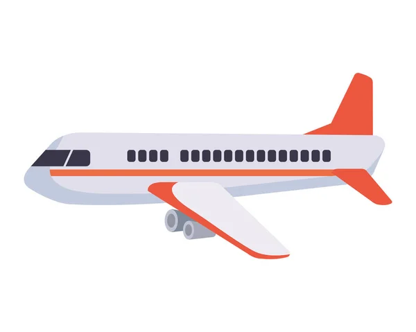 Avion Volant Vue Côté Icône Isolée — Image vectorielle