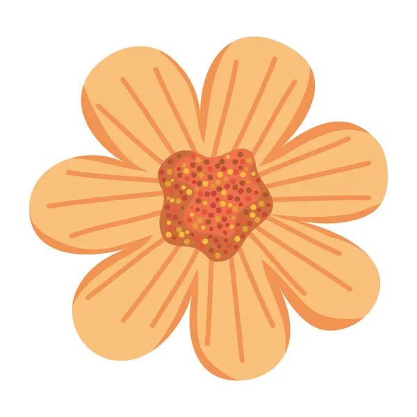 Kwiat Żółty Płatki Izolowane Ikona — Wektor stockowy