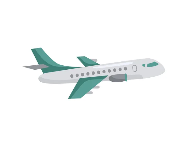 Літак Літаючий Подорожі Зелений Вектор Ізольований — стоковий вектор