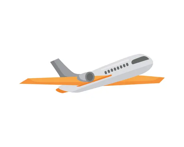 Avion Vol Jaune Vecteur Isolé — Image vectorielle