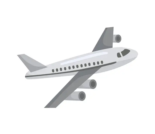 Flugzeug Fliegen Grauer Vektor Isoliert — Stockvektor