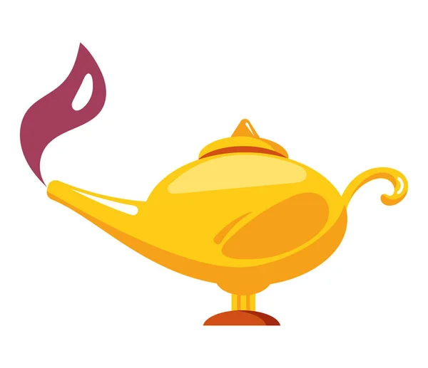 Magic Genie Lamp Theasure Isolated Icon — Stock Vector