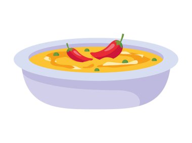 Geleneksel Hint yemeği çorbası izole edilmiş ikon