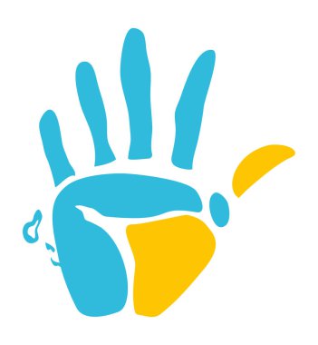 El izi boya rengi soyut izole edilmiş simge